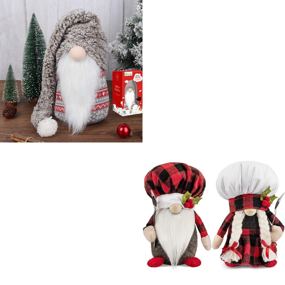 3794 13 Inch Large Christmas Gnome Plush with Long Hat & 2 Pack Handmade
